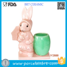 Cute Easter Uncle Bunny Flower Pot Mini Ceramic Desk Planter